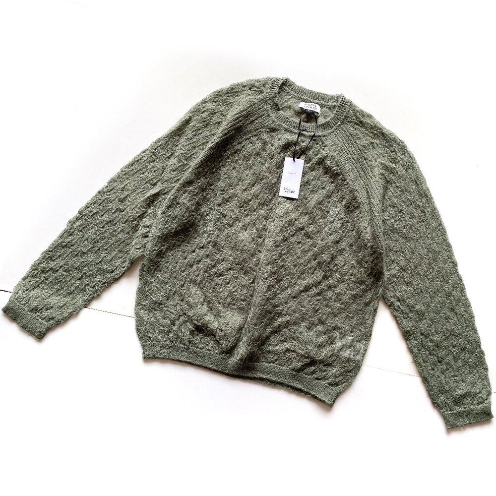 NWT Galeries Lafayette Wool Mohair Blend Jumper Knit Sweater Size L